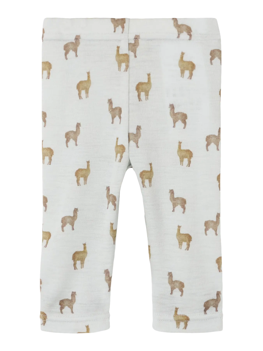 Lil' Atelier Baby NOEL NOR WOOL SLIM LEGGING - Gray Dawn | LAMA | Torgunns Barneklær AS