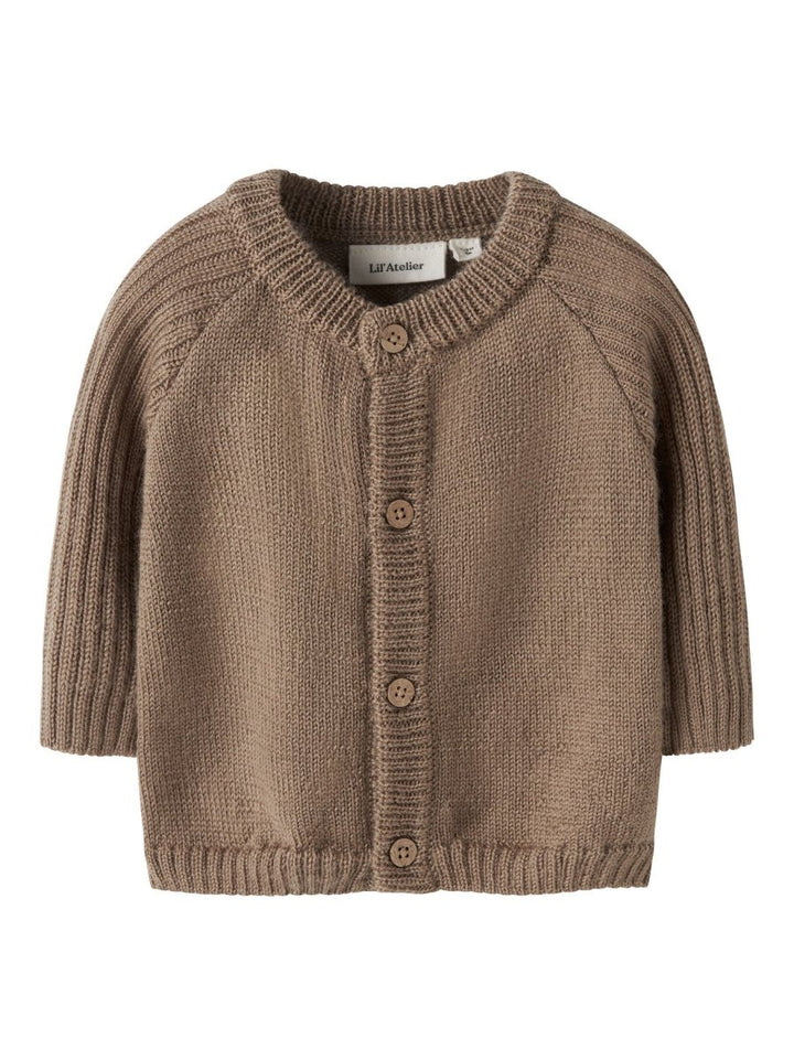 Lil Atelier Baby NOMO Noa Ull Cardigan - Sepia Tint | Torgunns Barneklær AS