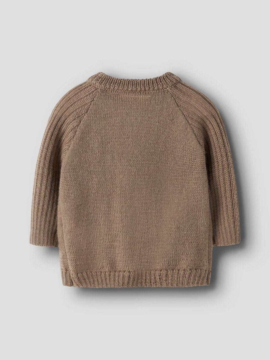 Lil Atelier Baby NOMO Noa Ull Cardigan - Sepia Tint | Torgunns Barneklær AS