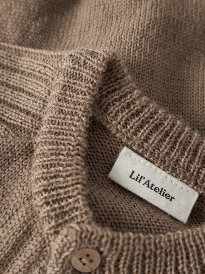 Lil Atelier Baby NOMO Noa Ull Cardigan - Sepia Tint | Torgunns Barneklær AS
