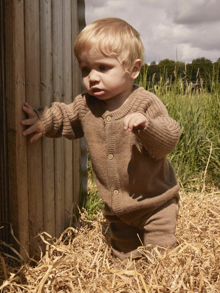 Lil Atelier Baby NOMO Noa Ullstrikket Dress - Sepia Tint | Torgunns Barneklær AS