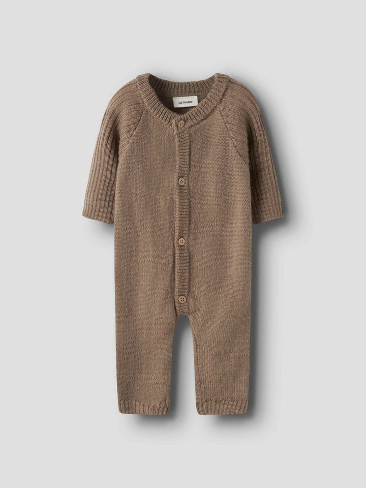 Lil Atelier Baby NOMO Noa Ullstrikket Dress - Sepia Tint | Torgunns Barneklær AS