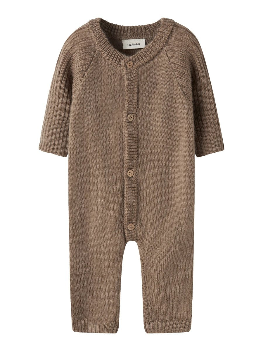 Lil Atelier Baby NOMO Noa Ullstrikket Dress - Sepia Tint | Torgunns Barneklær AS