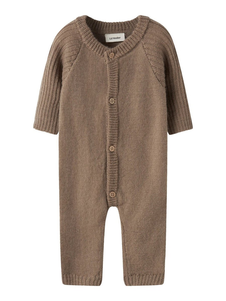 Lil Atelier Baby NOMO Noa Ullstrikket Dress - Sepia Tint | Torgunns Barneklær AS
