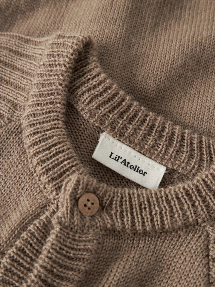 Lil Atelier Baby NOMO Noa Ullstrikket Dress - Sepia Tint | Torgunns Barneklær AS