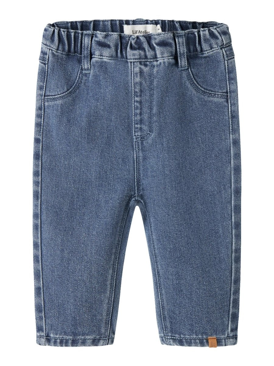 Lil' Atelier Baby OBELLO Baggy Jeans - Dark Blue Denim | Torgunns Barneklær AS
