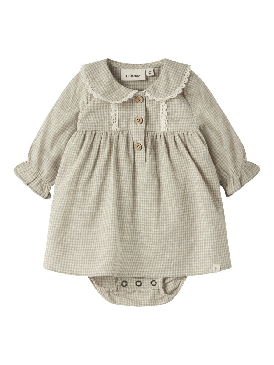 Lil' Atelier Baby OLENO Loose Body Dress - Moss Gray | Torgunns Barneklær AS