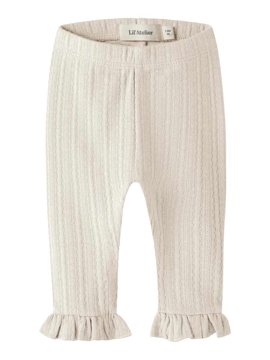 Lil' Atelier Baby ONELA SLIM LEGGINGS - Turtledove | Torgunns Barneklær AS