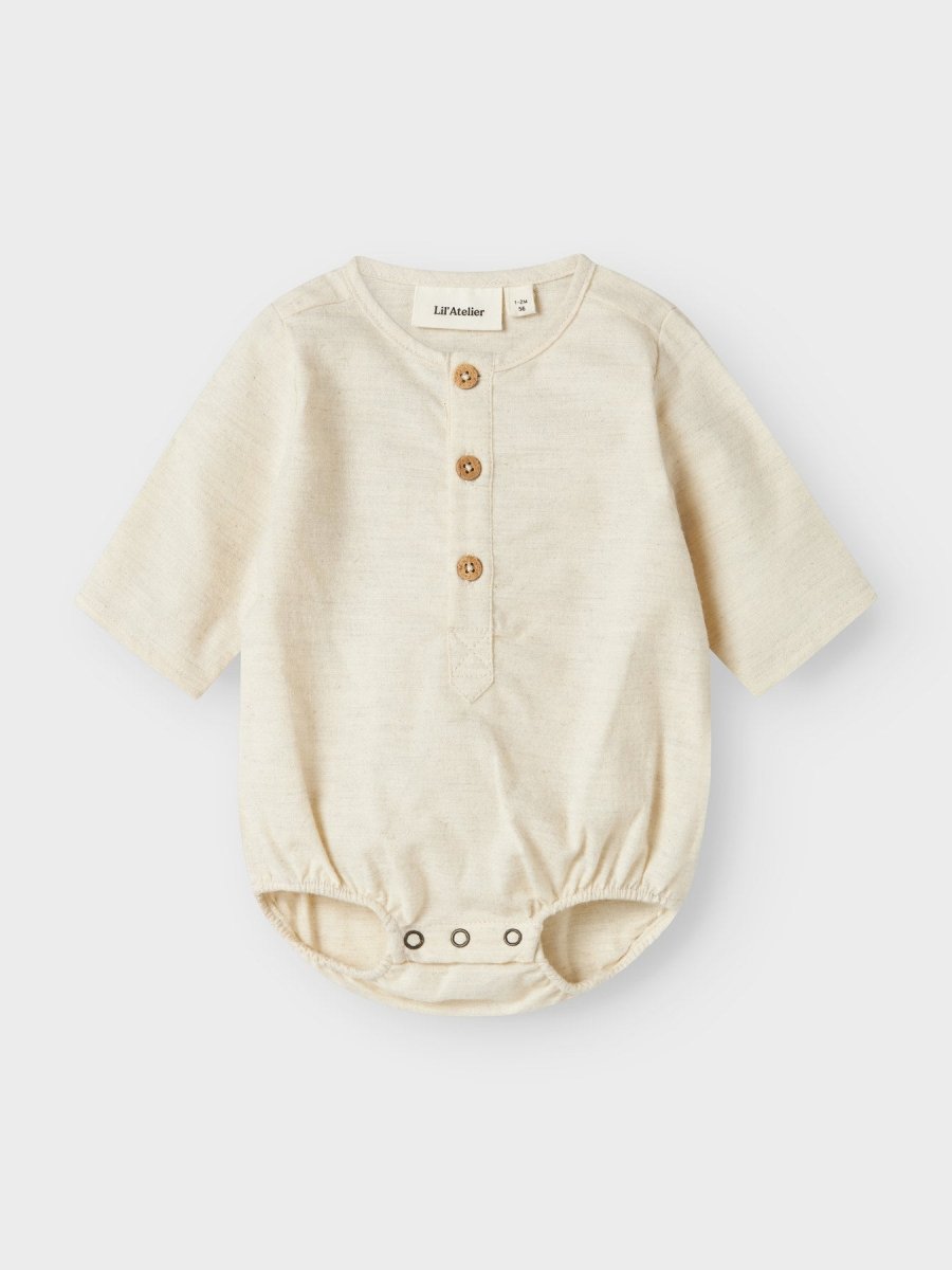 Lil' Atelier Baby OTTO LS LOOSE SHIRT BODY - Turtledove | Torgunns Barneklær AS