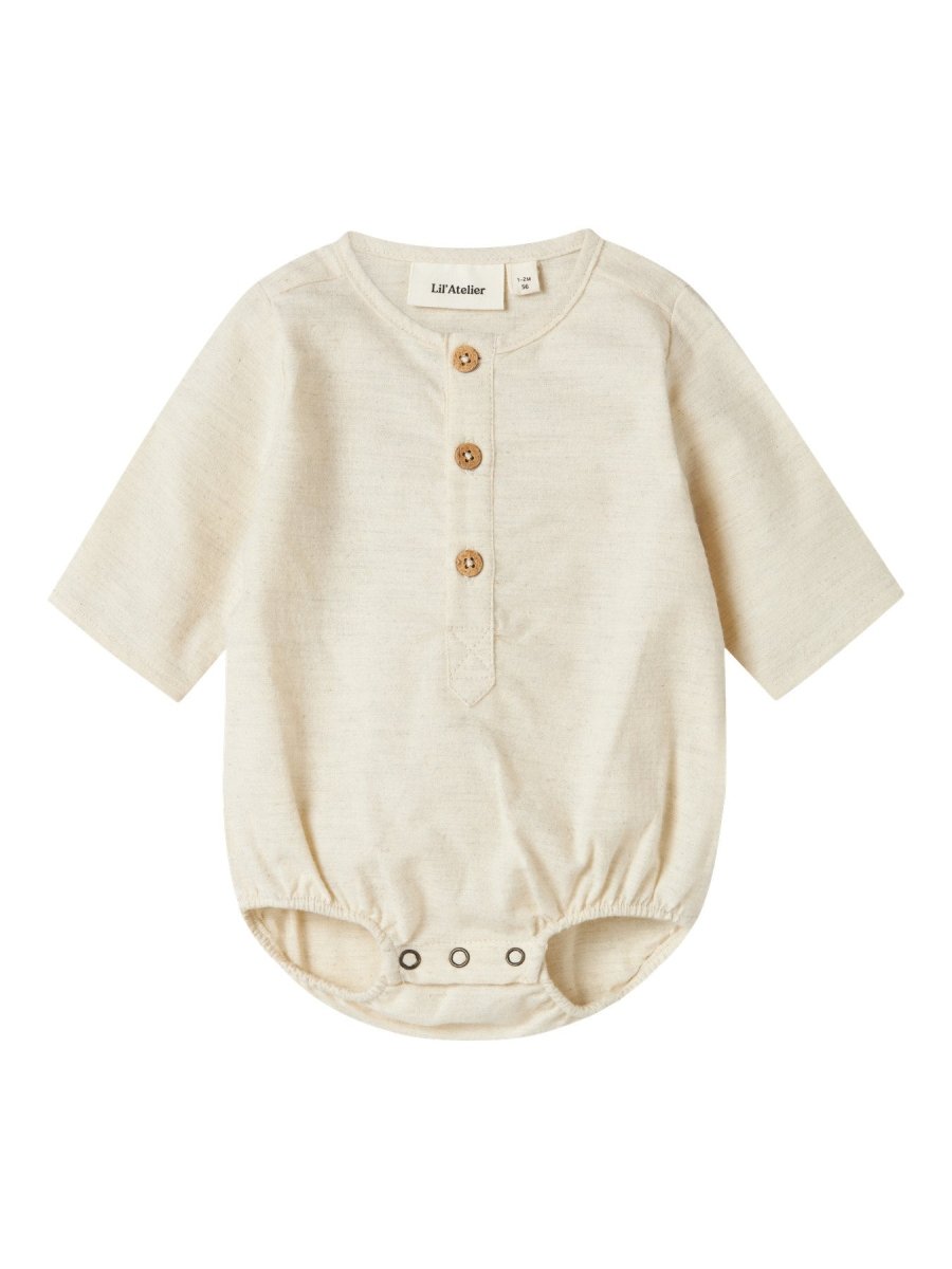 Lil' Atelier Baby OTTO LS LOOSE SHIRT BODY - Turtledove | Torgunns Barneklær AS
