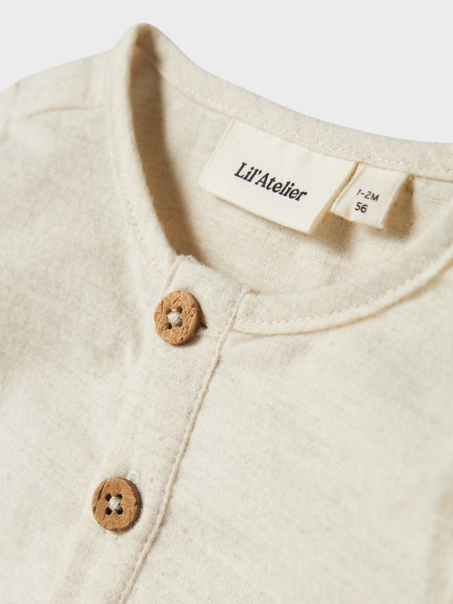 Lil' Atelier Baby OTTO LS LOOSE SHIRT BODY - Turtledove | Torgunns Barneklær AS