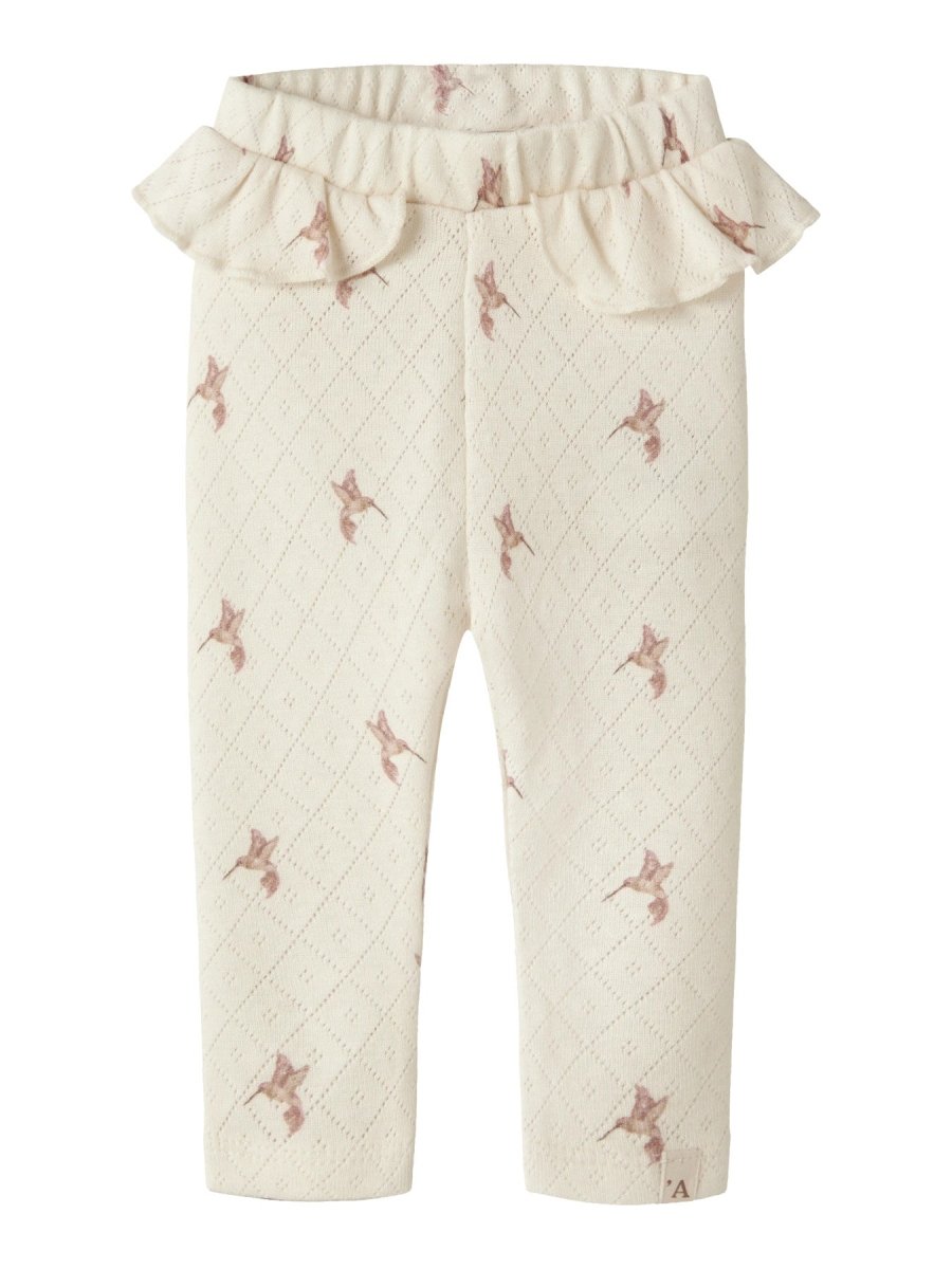 Lil' Atelier Baby RACHELLO SIG SLIM LEGGINGS HEA - Turtledove | Bird | Torgunns Barneklær AS
