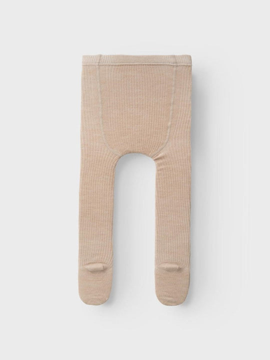 Lil' Atelier Baby RAKEL WOOL PANTYHOSE - Peyote Melange | Torgunns Barneklær AS