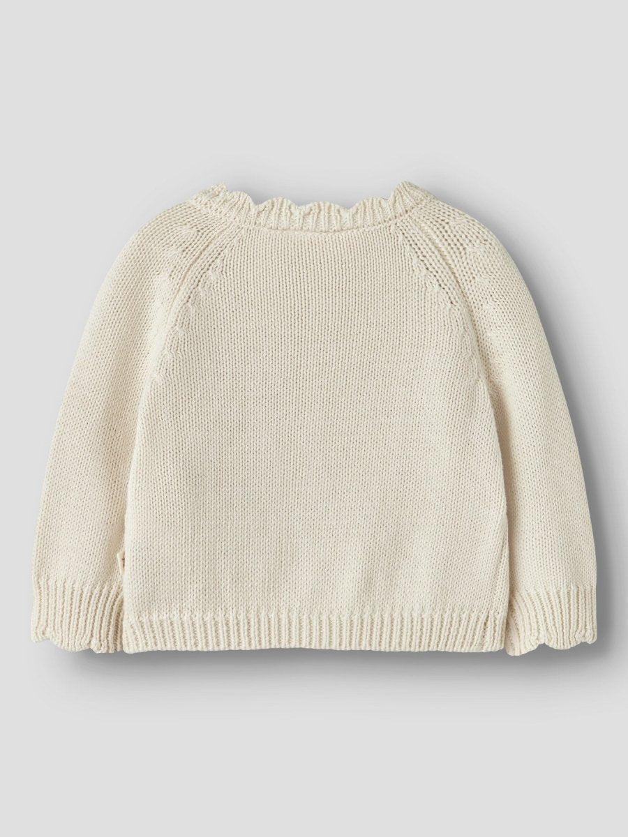 Lil' Atelier Baby RAMLA LS SHORT KNIT CARDIGAN - Turtledove | Torgunns Barneklær AS