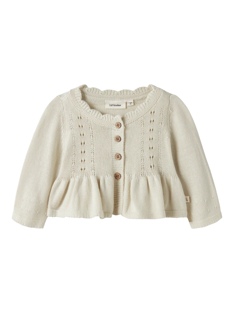 Lil' Atelier baby RAMLA strikkecardigan - Turtledove | Torgunns Barneklær AS