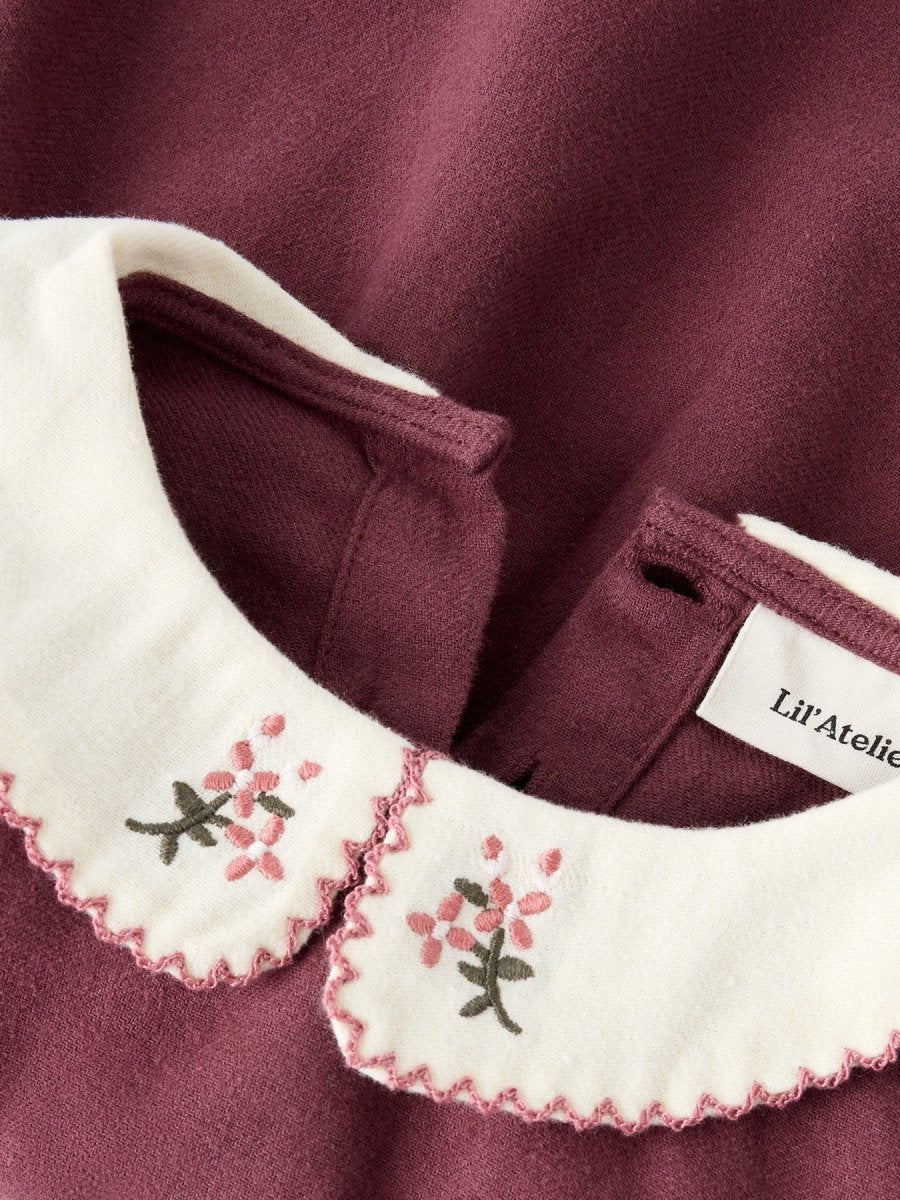 Lil' Atelier Baby REBEL LS BODY DRESS SOLID - Catawba Grape | Torgunns Barneklær AS