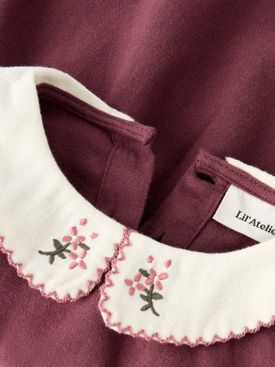 Lil' Atelier Baby REBEL LS BODY DRESS SOLID - Catawba Grape | Torgunns Barneklær AS
