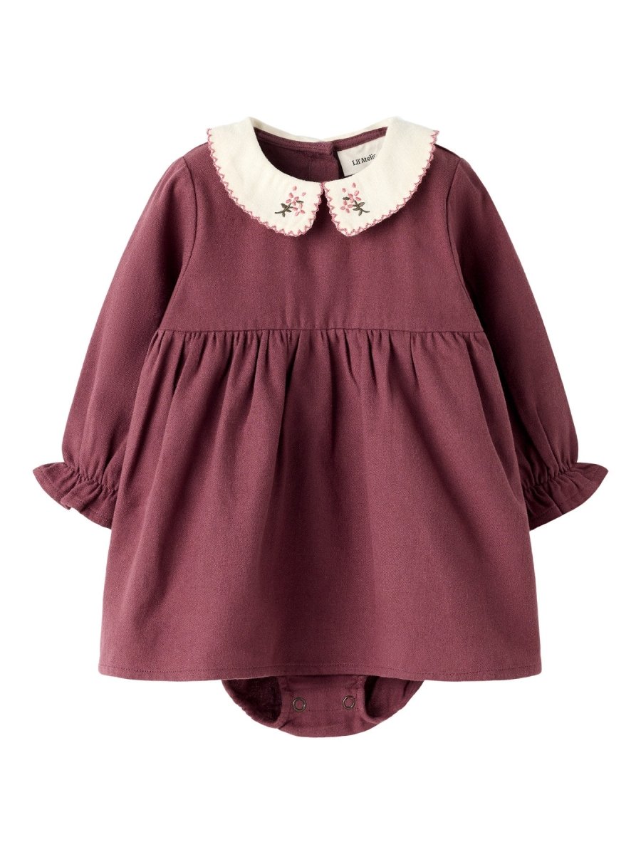 Lil' Atelier Baby REBEL LS BODY DRESS SOLID - Catawba Grape | Torgunns Barneklær AS