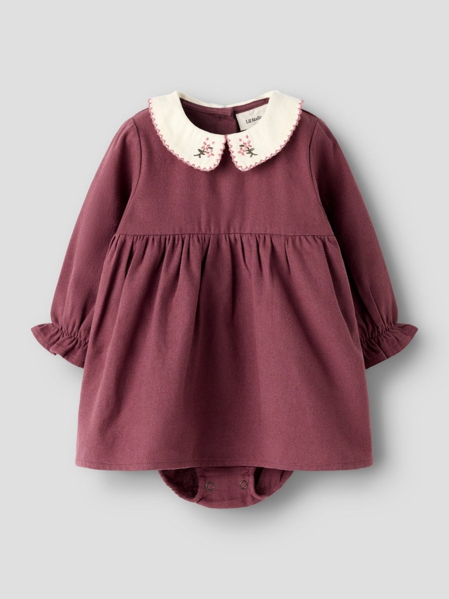 Lil' Atelier Baby REBEL LS BODY DRESS SOLID - Catawba Grape | Torgunns Barneklær AS