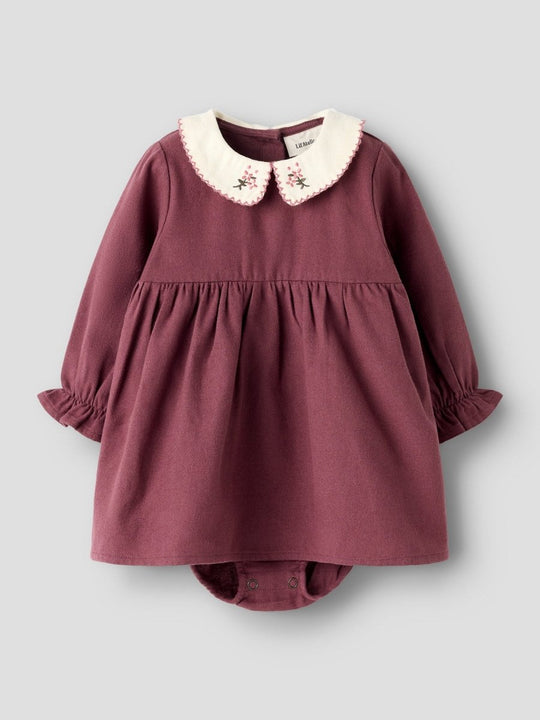 Lil' Atelier Baby REBEL LS BODY DRESS SOLID - Catawba Grape | Torgunns Barneklær AS