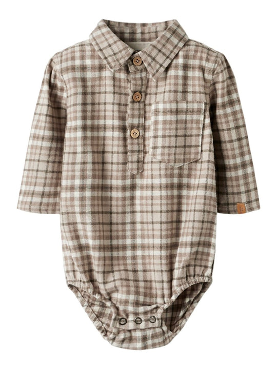 Lil' Atelier Baby REBEL LS BODY SHIRT - Sepia Tint | Torgunns Barneklær AS