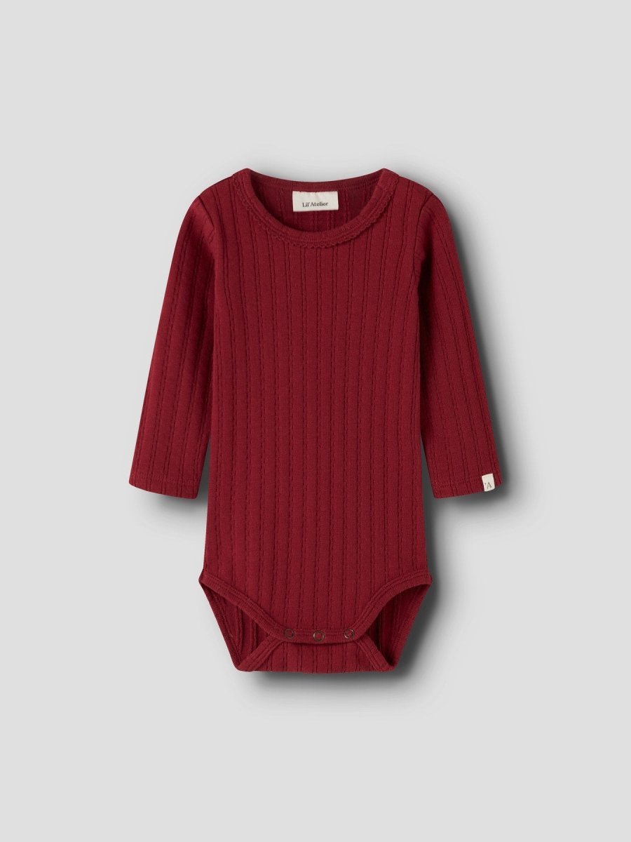 Lil' Atelier Baby RITA SIG LS SLIM BODY - Red Dahlia | Torgunns Barneklær AS