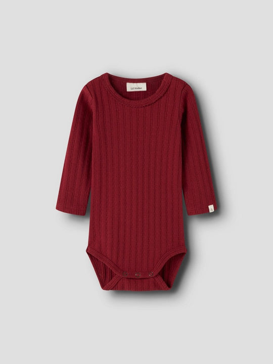 Lil' Atelier Baby RITA SIG LS SLIM BODY - Red Dahlia | Torgunns Barneklær AS