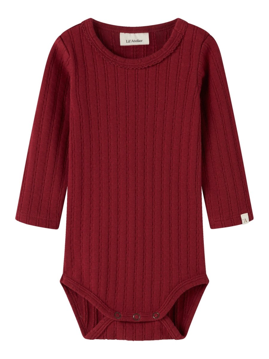 Lil' Atelier Baby RITA SIG LS SLIM BODY - Red Dahlia | Torgunns Barneklær AS
