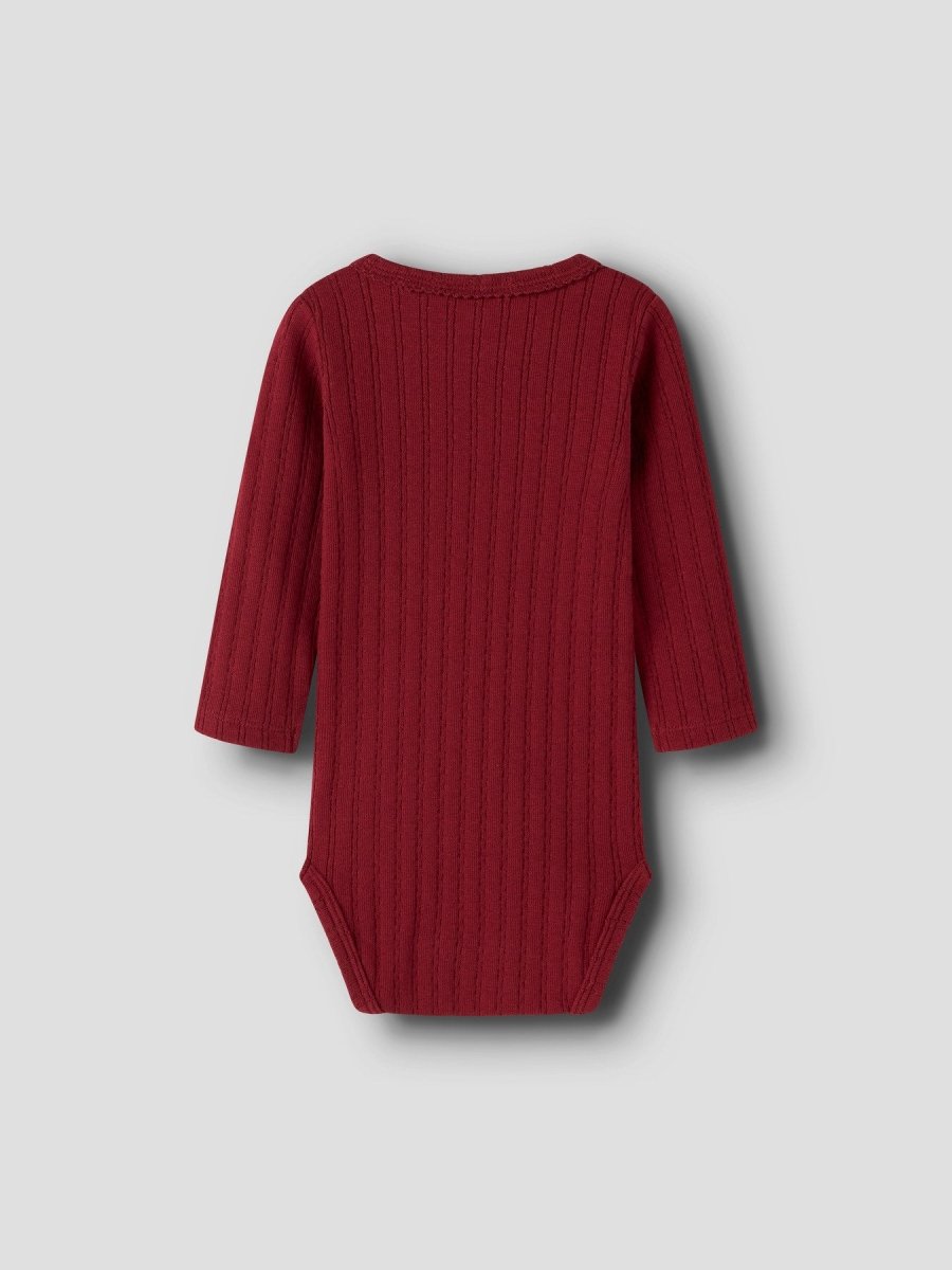 Lil' Atelier Baby RITA SIG LS SLIM BODY - Red Dahlia | Torgunns Barneklær AS