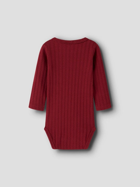 Lil' Atelier Baby RITA SIG LS SLIM BODY - Red Dahlia | Torgunns Barneklær AS