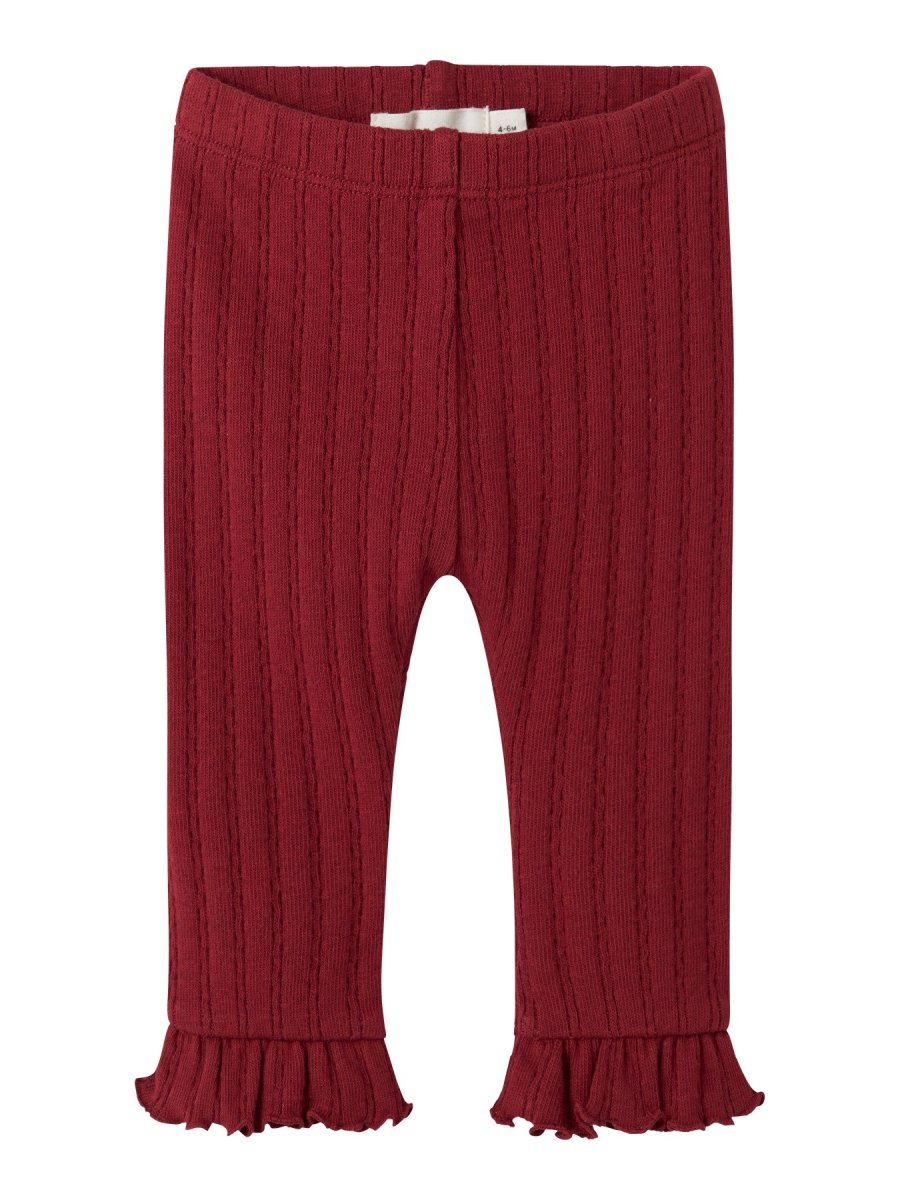 Lil' Atelier Baby RITA SIG SLIM LEGGING - Red Dahlia | Torgunns Barneklær AS