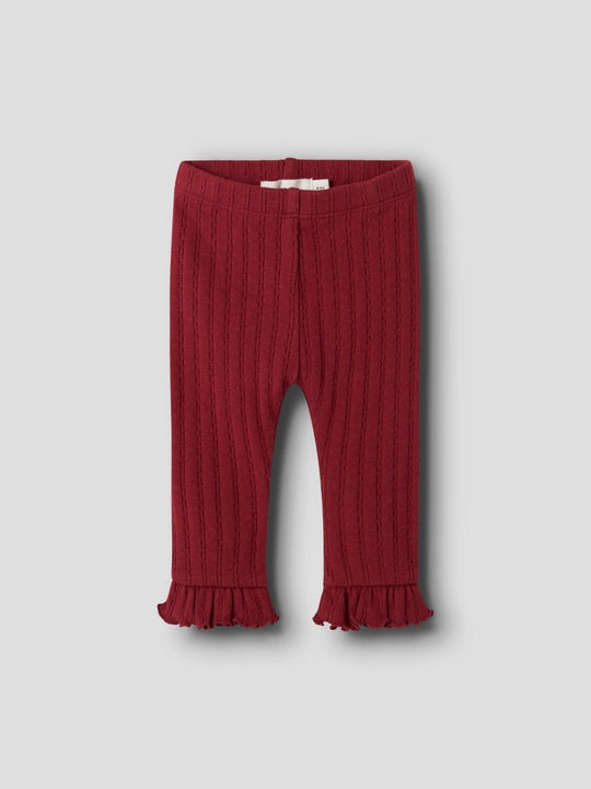 Lil' Atelier Baby RITA SIG SLIM LEGGING - Red Dahlia | Torgunns Barneklær AS