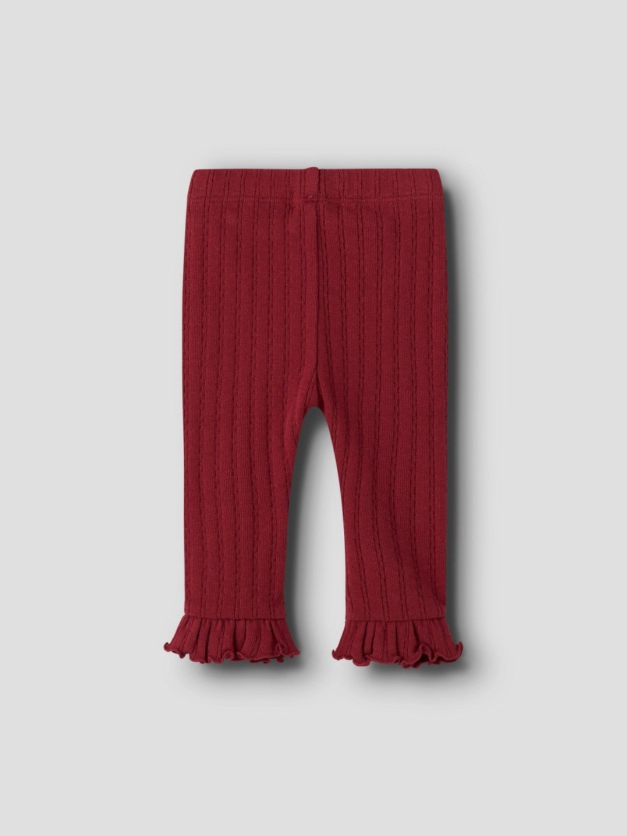 Lil' Atelier Baby RITA SIG SLIM LEGGING - Red Dahlia | Torgunns Barneklær AS