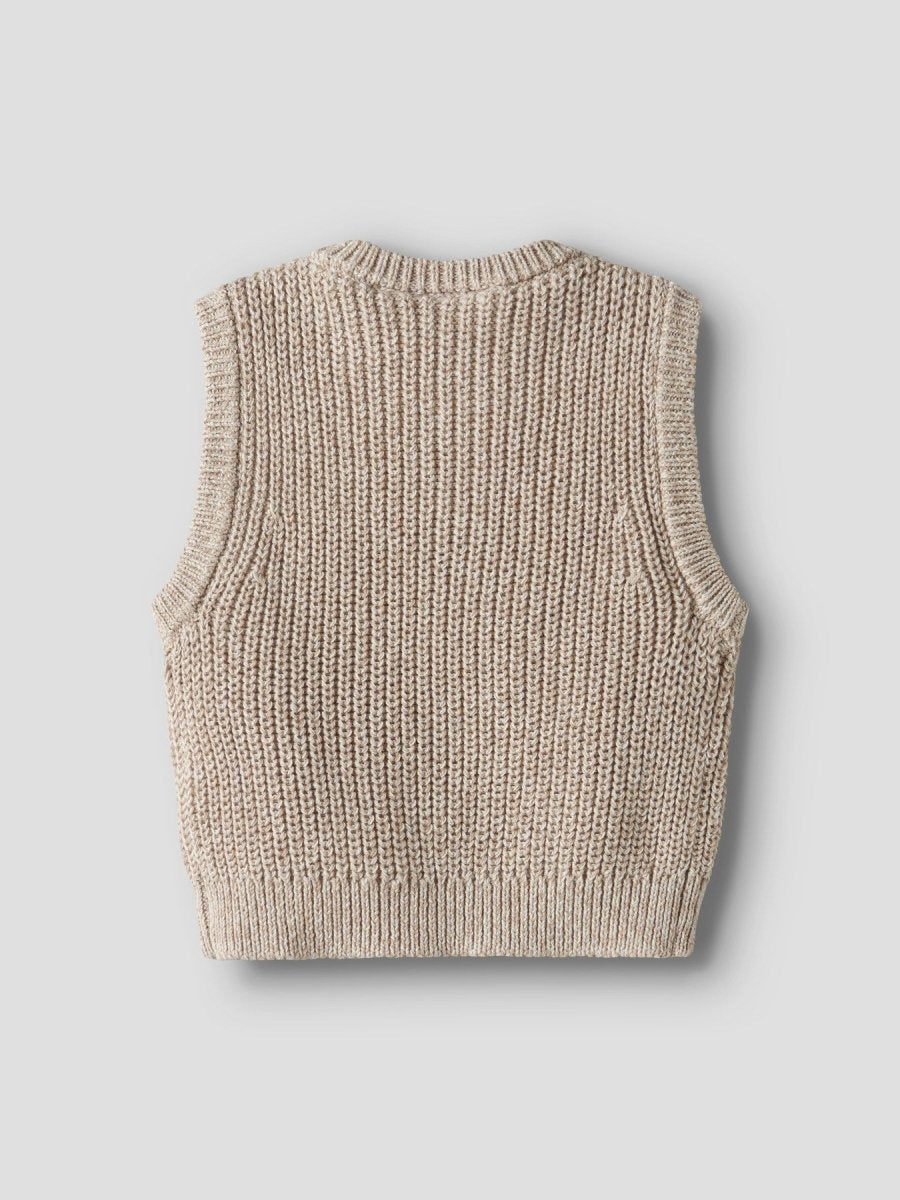 Lil' Atelier Baby ROKKO KNIT VEST - Oxford Tan | Torgunns Barneklær AS
