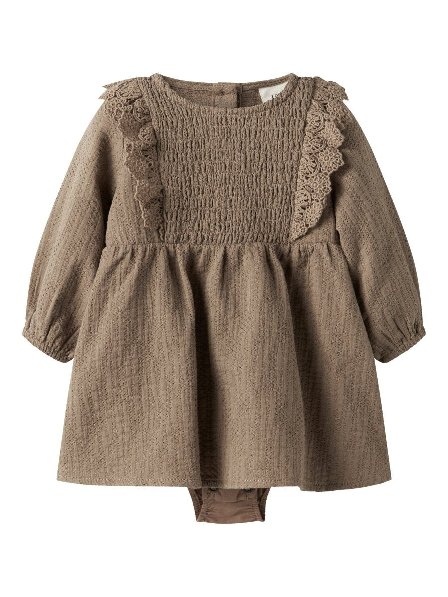 Lil' Atelier Baby ROSITA LIU LS BODY DRESS - Sepia Tint | Torgunns Barneklær AS
