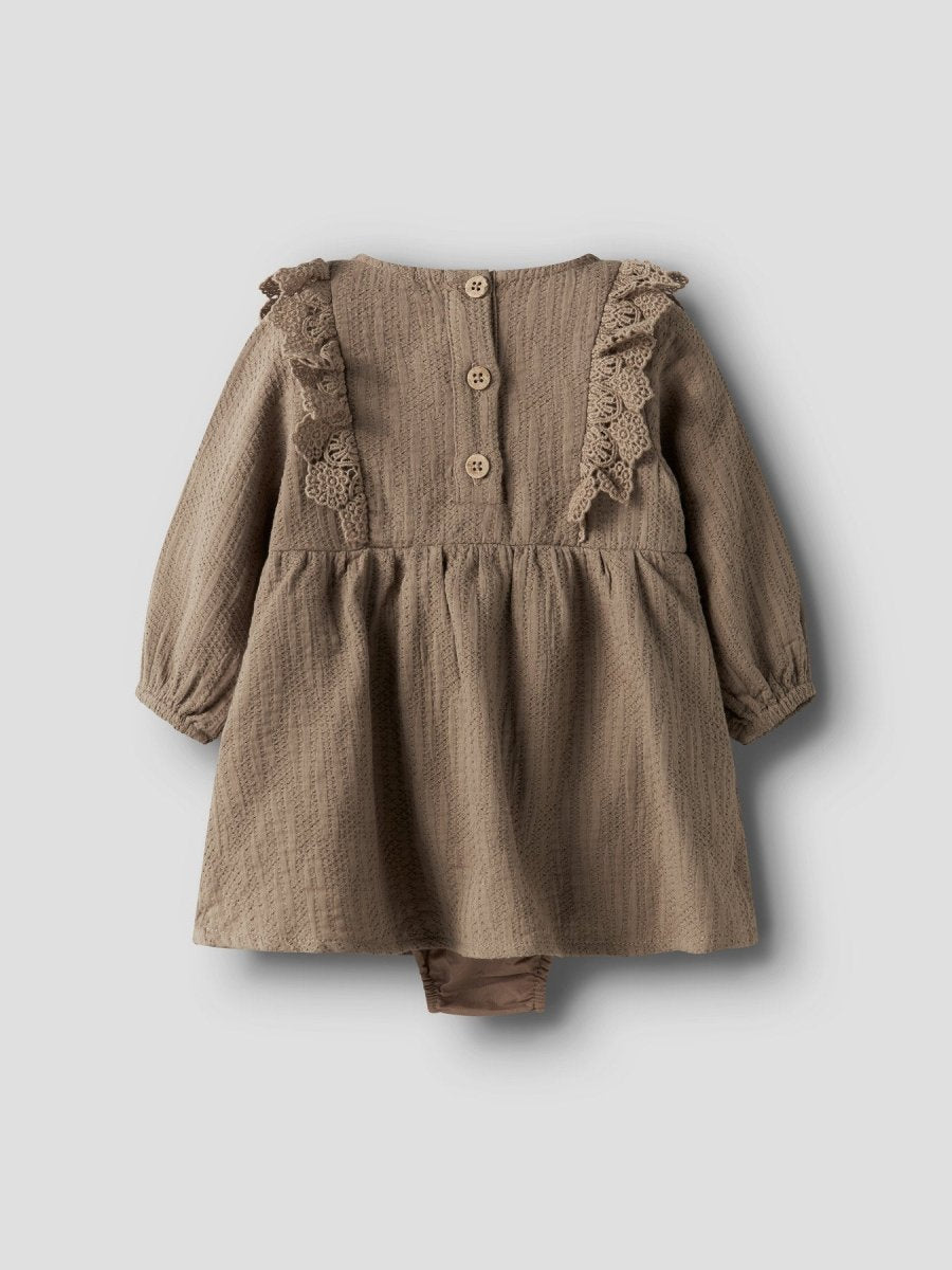 Lil' Atelier Baby ROSITA LIU LS BODY DRESS - Sepia Tint | Torgunns Barneklær AS