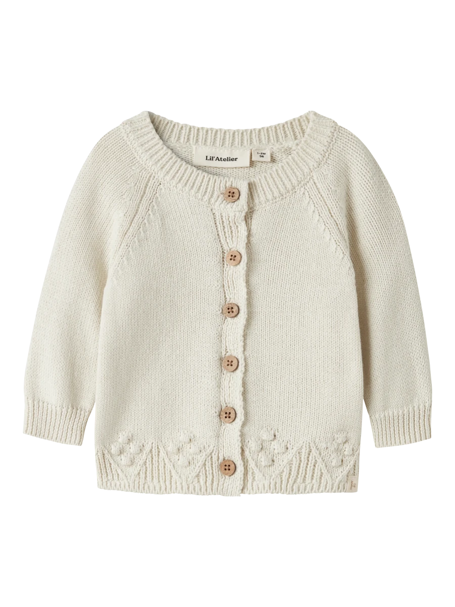 Lil' Atelier baby RYLEE strikkecardigan - Turtledove | Torgunns Barneklær AS