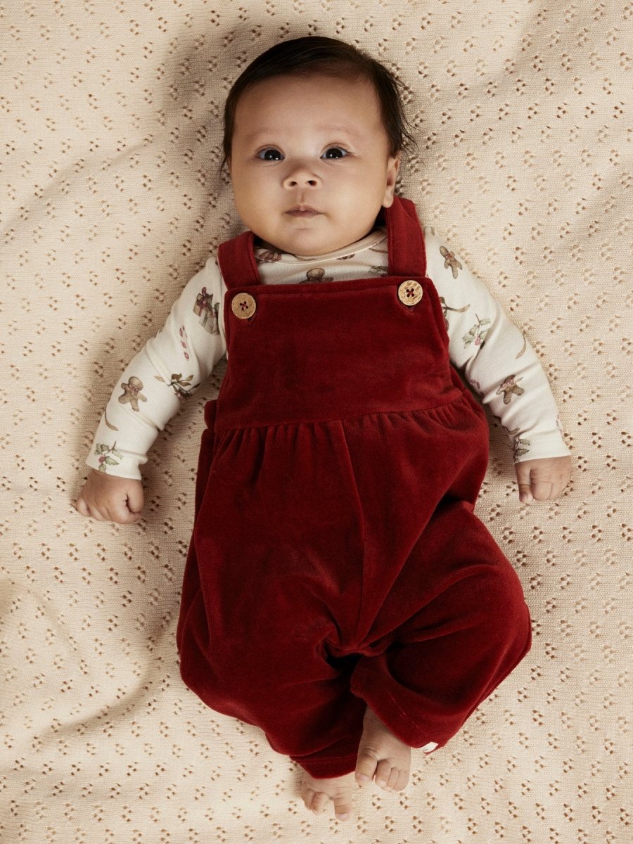 Lil' Atelier Baby SAGA SAG LOOSE OVERALL - Red Dahlia | Torgunns Barneklær AS