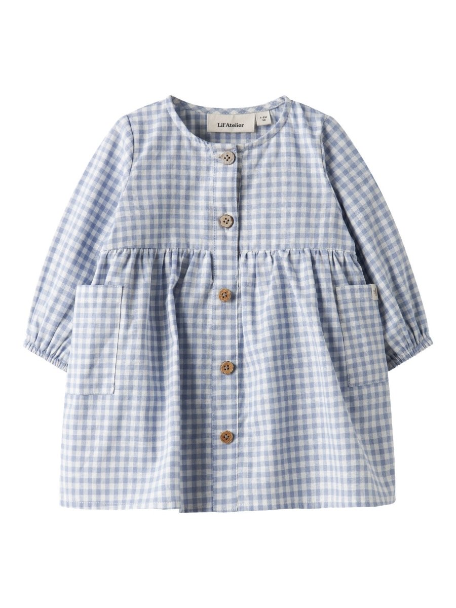 Lil' Atelier Baby TALLULA LS LOOSE BODY DRESS - Zen Blue | Torgunns Barneklær AS