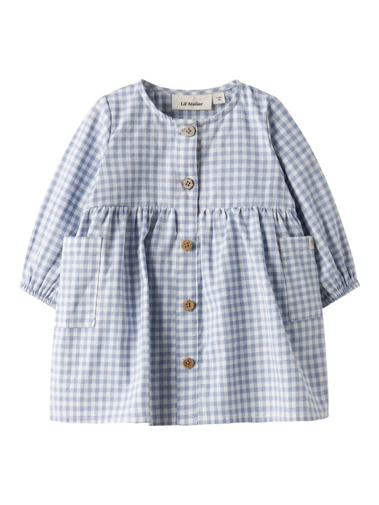 Lil' Atelier Baby TALLULA LS LOOSE BODY DRESS - Zen Blue | Torgunns Barneklær AS
