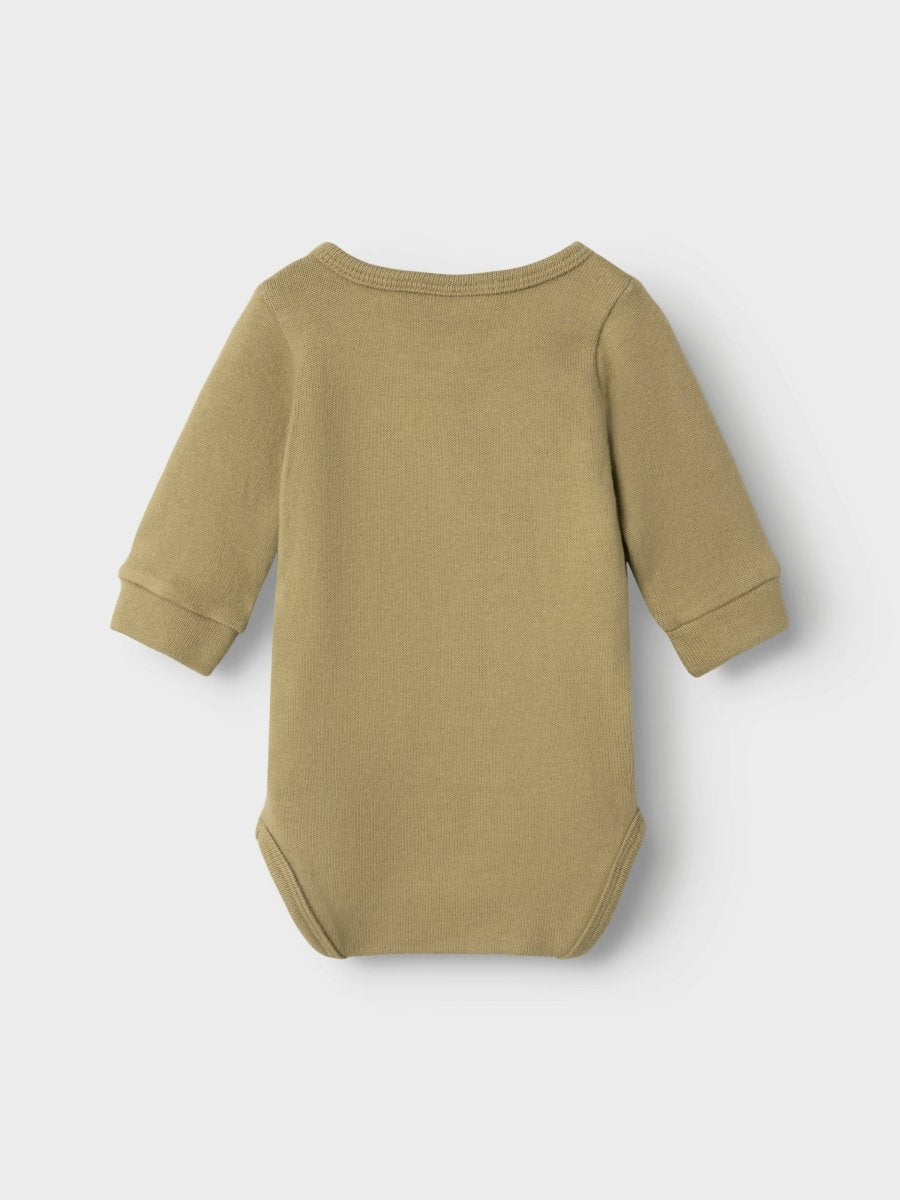 Lil' Atelier Baby THORO HIM LS SLIM BODY - Petrified Oak | Torgunns Barneklær AS