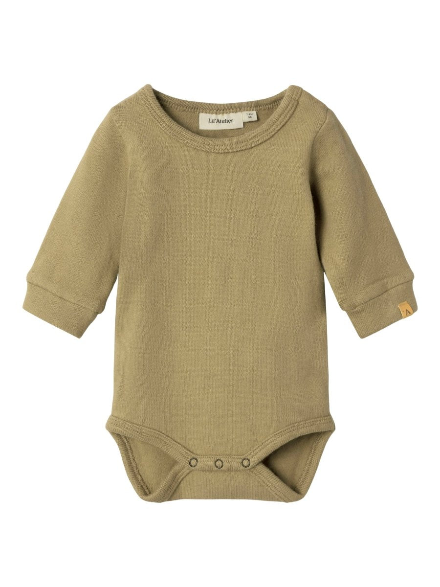 Lil' Atelier Baby THORO HIM LS SLIM BODY - Petrified Oak | Torgunns Barneklær AS