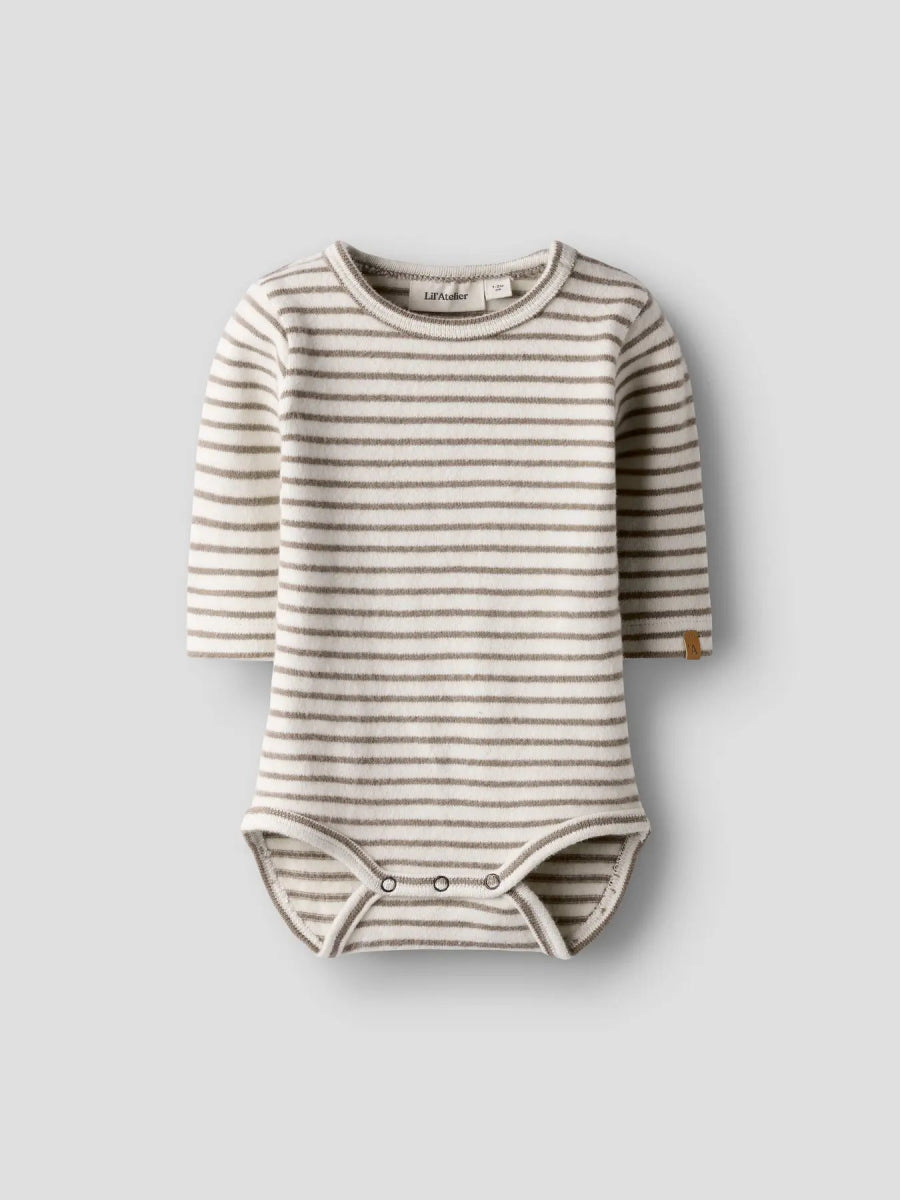 Lil' Atelier Baby THORO KEO LS SLIM BODY - Turtledove SEPIA TINT | Torgunns Barneklær AS
