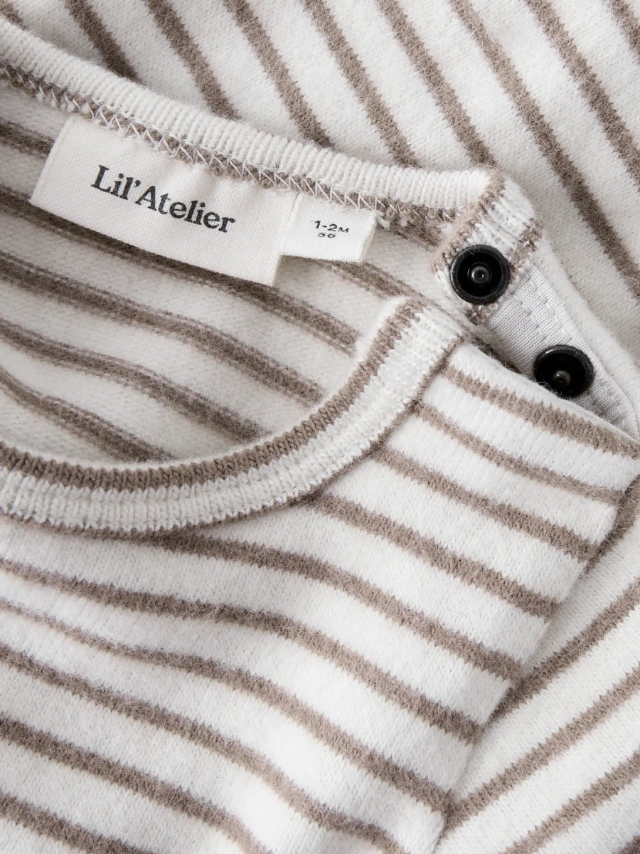 Lil' Atelier Baby THORO KEO LS SLIM BODY - Turtledove SEPIA TINT | Torgunns Barneklær AS