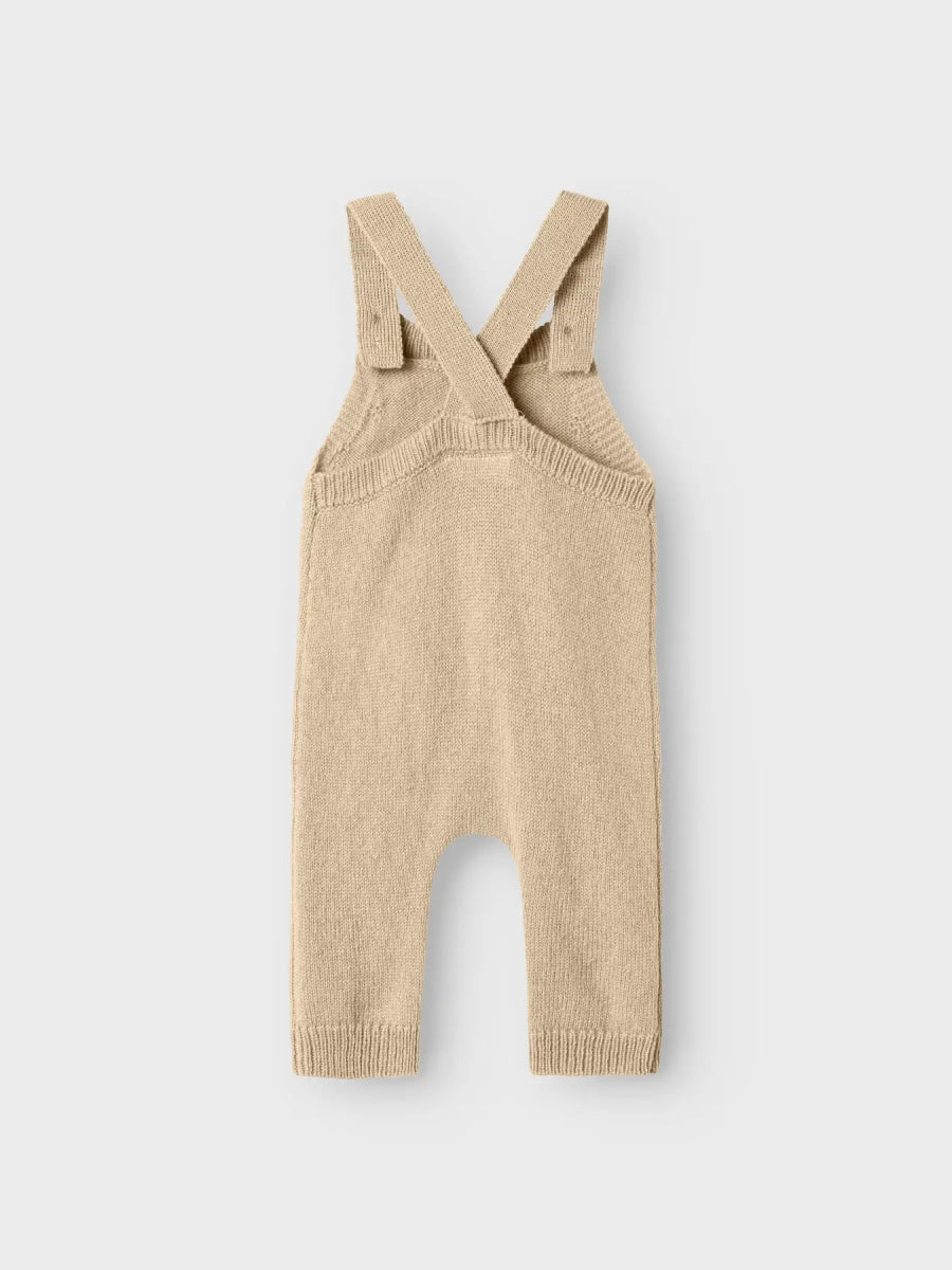 Lil' Atelier Baby WOOL NALIO KNIT OVERALL - Safari Melange | Torgunns Barneklær AS