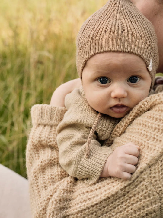 Lil' Atelier Baby WOOL NALIO KNIT SUIT - Safari Melange | Torgunns Barneklær AS