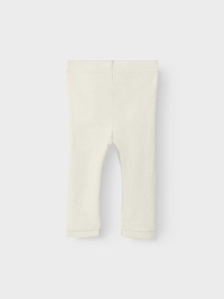 Lil' Atelier Baby WOOL NALU RIB SLIM LEGGING - Turtledove Melange | Torgunns Barneklær AS