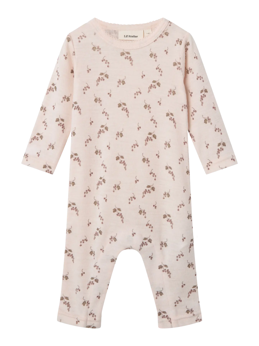 Lil' Atelier Baby WOOL NOEL NIA LS SLIM SUIT - Morganite | BERRY | Torgunns Barneklær AS