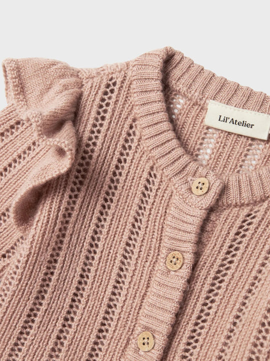 Lil' Atelier Baby WOOL NOMO LS KNIT CARDIGAN - Roebuck | Torgunns Barneklær AS