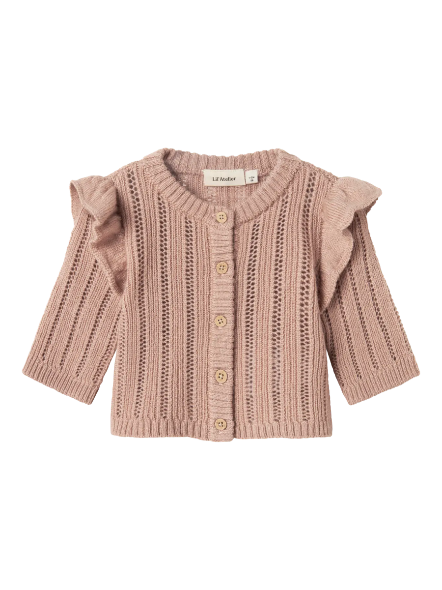 Lil' Atelier Baby WOOL NOMO LS KNIT CARDIGAN - Roebuck | Torgunns Barneklær AS